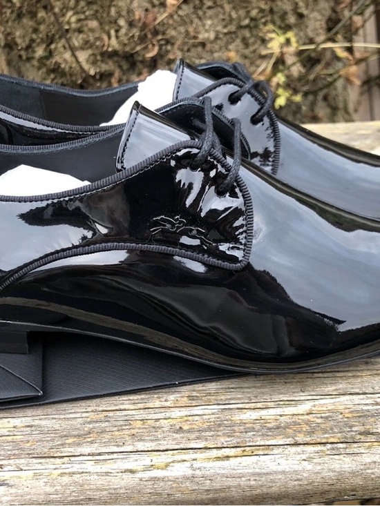 Longchamp Black Patent Leather Derby Shoes main image 6